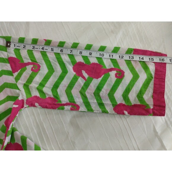 Womens Small Tunic Top Coverup Green Pink Seahorse Coastal Beach Resort Cruise - Picture 8 of 8